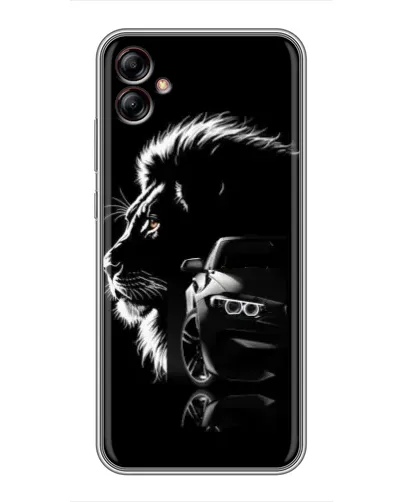 Чехол для Samsung Galaxy A04e (A042) с картинкой «BMW и лев»