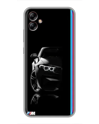 Чехол для Samsung Galaxy A04e (A042) с картинкой «Силуэт BMW в темноте»