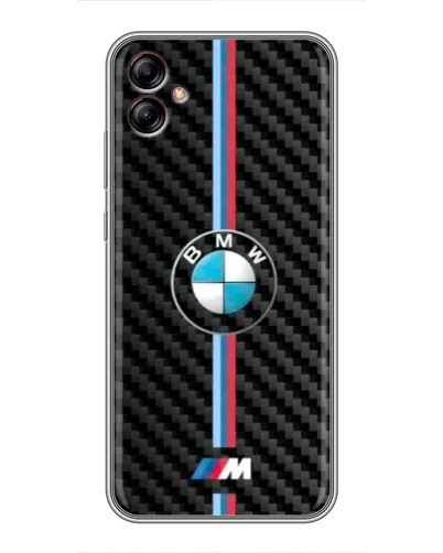 Чехол для Samsung Galaxy A04e (A042) с картинкой «Эмблема BMW и карбон»