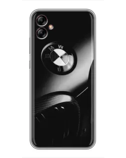 Чехол для Samsung Galaxy A04e (A042) с картинкой «Эмблема BMW — макро»
