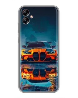 Чехол для Samsung Galaxy A04e (A042) с картинкой «BMW — золотая эмблема»