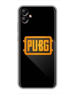Чехол для Samsung Galaxy A04e (A042) с картинкой «PUBG — рамка лого»