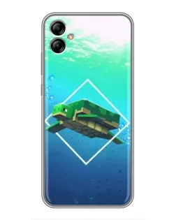 Чехол для Samsung Galaxy A04e (A042) с картинкой «Черепаха Minecraft»