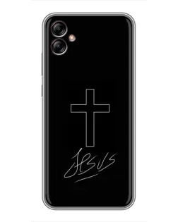 Чохол для Samsung Galaxy A04e (A042) з картинкою «Графічний хрест Jesus»