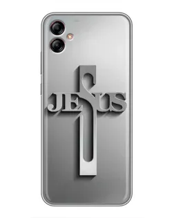 Чохол для Samsung Galaxy A04e (A042) з картинкою «Металевий хрест Jesus»