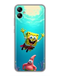 Чехол для Samsung Galaxy A04e (A042) с картинкой «Спанч Боб под водой»