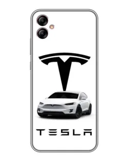 Чехол для Samsung Galaxy A04e (A042) с картинкой «Tesla White Style»