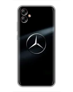 Чехол для Samsung Galaxy A04e (A042) с картинкой «Mercedes на металле»