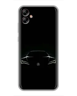 Чехол для Samsung Galaxy A04e (A042) с картинкой «Mercedes — силуэт авто»