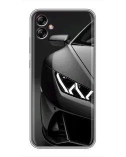 Чехол для Samsung Galaxy A04e (A042) с картинкой «Lamborghini фары детализация»