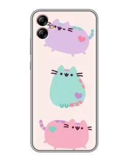 Чехол для Samsung Galaxy A04e (A042) с картинкой «Pusheen трио»