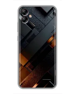 Чехол для Samsung Galaxy A04e (A042) с картинкой «Черные геометрические блоки»