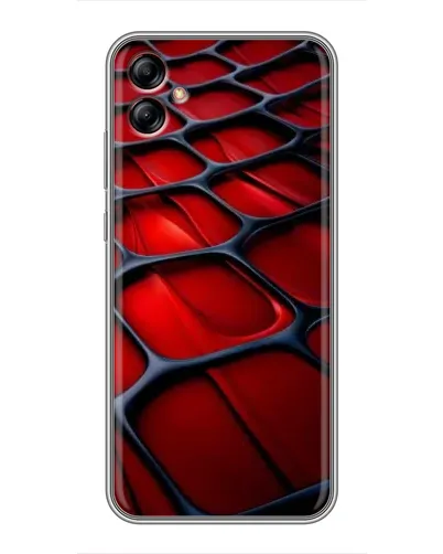 Чехол для Samsung Galaxy A04e (A042) с картинкой «Красная глянцевая сетка»