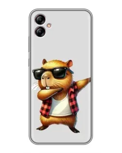 Чехол для Samsung Galaxy A04e (A042) с картинкой «Капибара рэпер даб»