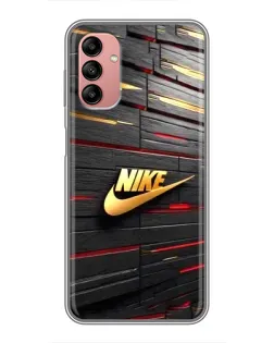Чохол для Samsung Galaxy A04s з картинкою «Золотий Nike на металі»