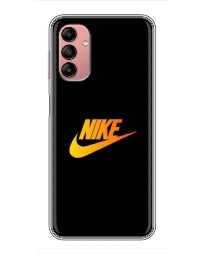 Чехол для Samsung Galaxy A04s с картинкой «Золотой логотип Nike»