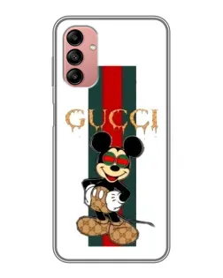 Чохол для Samsung Galaxy A04s з картинкою «Міккі Маус Gucci — смуги»