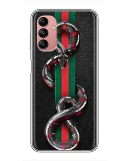 Чехол для Samsung Galaxy A04s с картинкой «Gucci — змея на полосе»