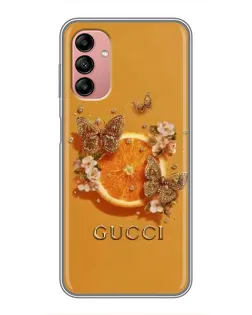 Чехол для Samsung Galaxy A04s с картинкой «Gucci — золотые бабочки»