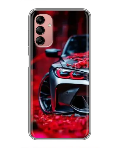 Чохол для Samsung Galaxy A04s з картинкою «Спортивна BMW та квіти»