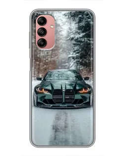 Чохол для Samsung Galaxy A04s з картинкою «BMW у зимовому лісі»