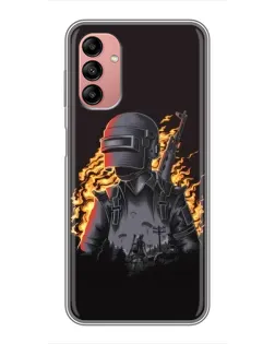 Чохол для Samsung Galaxy A04s з картинкою «PUBG — вогняний силует»