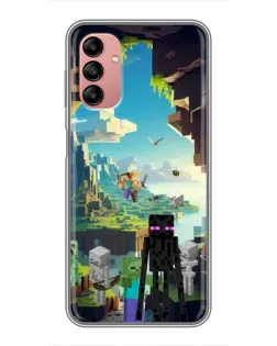 Чехол для Samsung Galaxy A04s с картинкой «Эндермен в лесу»