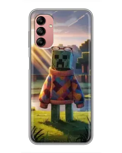 Чехол для Samsung Galaxy A04s с картинкой «Крипер в свитере»