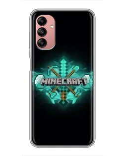 Чехол для Samsung Galaxy A04s с картинкой «Minecraft Diamond лого»