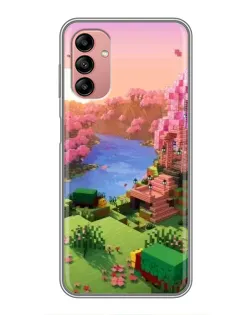 Чехол для Samsung Galaxy A04s с картинкой «Розовое дерево Minecraft»