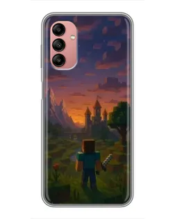Чехол для Samsung Galaxy A04s с картинкой «Стив у башни»