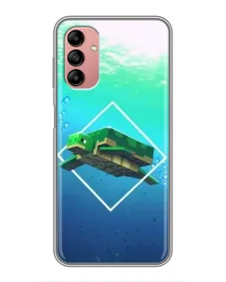 Чехол для Samsung Galaxy A04s с картинкой «Черепаха Minecraft»