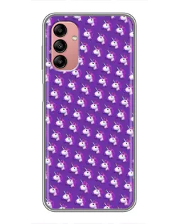 Чехол для Samsung Galaxy A04s с картинкой «Единороги на фиолетовом»