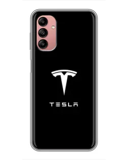 Чохол для Samsung Galaxy A04s з картинкою «Tesla White Logo»