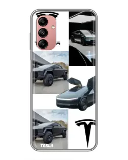 Чохол для Samsung Galaxy A04s з картинкою «Колаж Cybertruck Tesla»