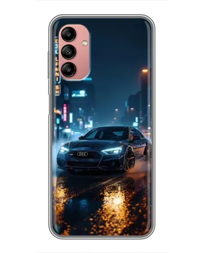 Чохол для Samsung Galaxy A04s з картинкою «Нічне місто та Audi»