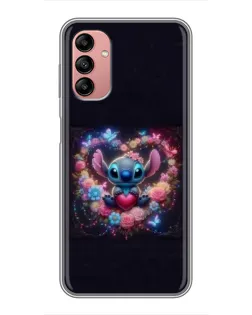 Чохол для Samsung Galaxy A04s з картинкою «Stitch у квітах»