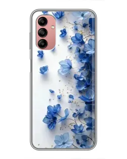 Чохол для Samsung Galaxy A04s з картинкою «Блакитний квітковий каскад»
