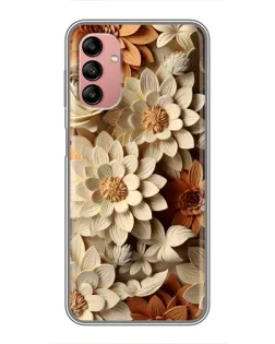Чохол для Samsung Galaxy A04s з картинкою «Бежевий флористичний декор»
