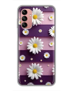Чохол для Samsung Galaxy A04s з картинкою «Ромашки на фіолетовому»