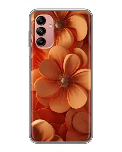 Чохол для Samsung Galaxy A04s з картинкою «Помаранчева макро квітка»