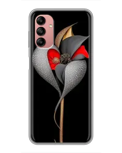 Чохол для Samsung Galaxy A04s з картинкою «Срібна фантазійна квітка»