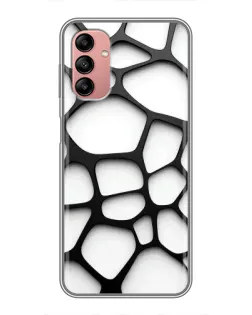 Чохол для Samsung Galaxy A04s з картинкою «Біла об'ємна сітка»