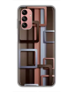 Чохол для Samsung Galaxy A04s з картинкою «Коричневі об'ємні квадрати»