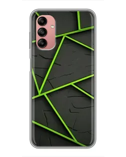 Чохол для Samsung Galaxy A04s з картинкою «Зелені геометричні лінії»