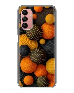 Чохол для Samsung Galaxy A04s з картинкою «Об'ємні помаранчеві сфери»
