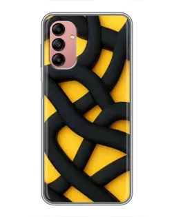 Чохол для Samsung Galaxy A04s з картинкою «Чорне жовте переплетення»