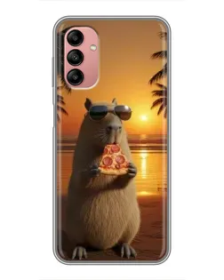 Чохол для Samsung Galaxy A04s з картинкою «Капібара з піцою»