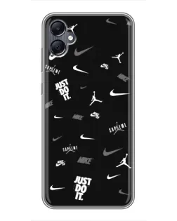 Чохол для Samsung Galaxy A05 з картинкою «Nike Black Pattern»