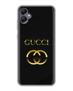 Чохол для Samsung Galaxy A05 з картинкою «Золотий логотип Gucci»